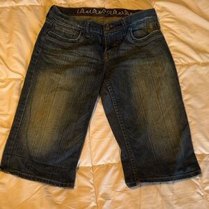 Girls Dark Blue Denim Bermuda Jeans